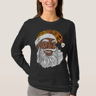 African Santa Claus Kente Hat Funny African Christ T-Shirt