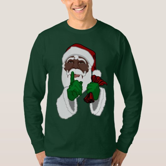 African Santa Clause Shirt Black Santa Shirts (Vorderseite)