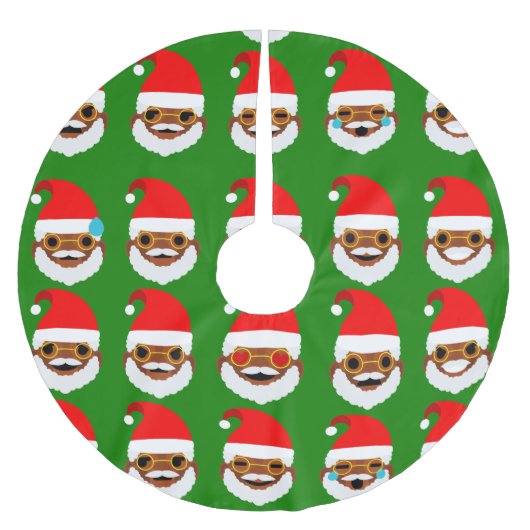 African santa emoji emoticons tree rock polyester weihnachtsbaumdecke (Vorderseite)