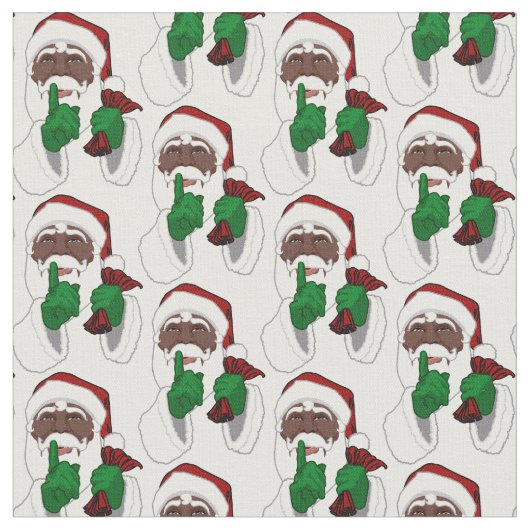 African Santa Fabric Black Santa Weihnachtsstoffe Stoff (Nahaufnahme)