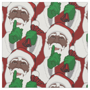 African Santa Fabric Black Santa Weihnachtsstoffe Stoff