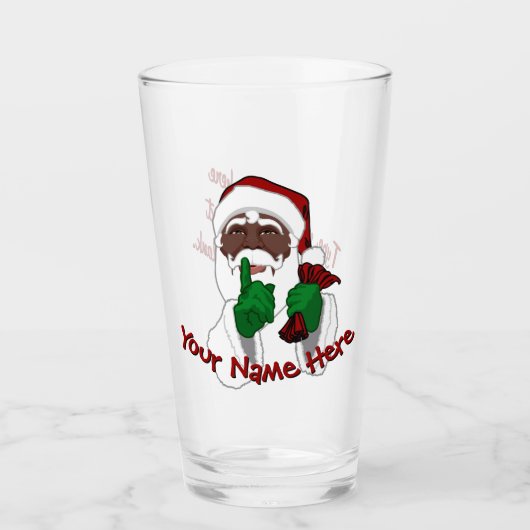 African Santa Glasses Personalisierte Weihnachtsde Glas (Vorderseite)