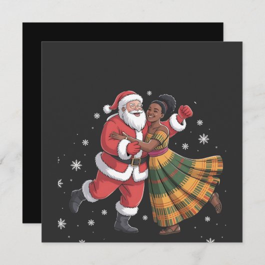 African Santa Mrs Claus Tancing African American Einladung (Vorne/Hinten)