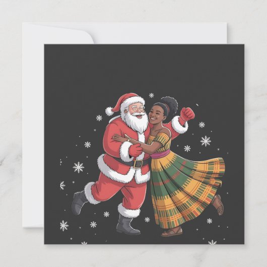 African Santa Mrs Claus Tancing African American Einladung (Vorderseite)