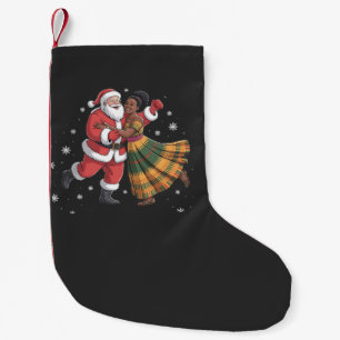 African Santa Mrs Claus Tancing African American Kleiner Weihnachtsstrumpf