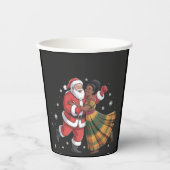 African Santa Mrs Claus Tancing African American Pappbecher (Vorderseite)