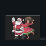 African Santa Mrs Claus Tanzen American Christmas Feiertagskarte<br><div class="desc">African Santa Mrs Claus Tanzen American Christmas</div>