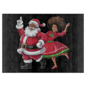 African Santa Mrs Claus Tanzen American Christmas Schneidebrett (Vorderseite)