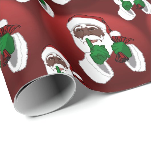 African Santa Wrapping Paper Christmas Geschenkpapier (Rolleneckpunkt)