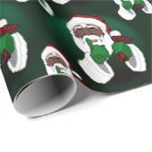 African Santa Wrapping Paper Christmas Geschenkpapier (Rolleneckpunkt)