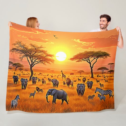 African Savanna Sunset Art Fleecedecke (Beispiel)