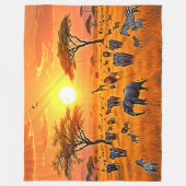 African Savanna Sunset Art Fleecedecke (Vorderseite)