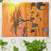 African Savanna Sunset Art Geschirrtuch (Gefaltet)