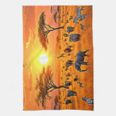 African Savanna Sunset Art Geschirrtuch (Vertikal)