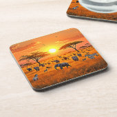 African Savanna Sunset Art Getränkeuntersetzer (Linke Seite)