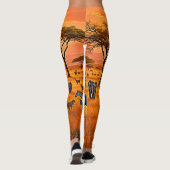 African Savanna Sunset Art Leggings (Rückseite)