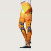 African Savanna Sunset Art Leggings (Links)