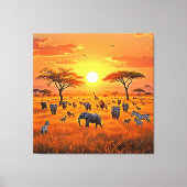 African Savanna Sunset Art Leinwanddruck (Vorderseite)