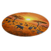African Savanna Sunset Art Schneidebrett (Ecke)