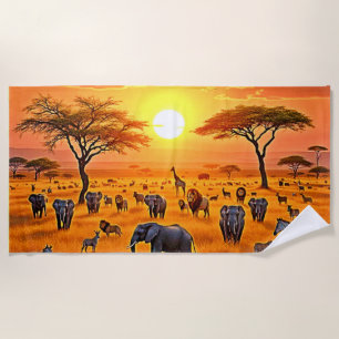 African Savanna Sunset Art Strandtuch