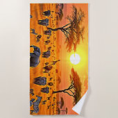 African Savanna Sunset Art Strandtuch (Vorderseite)