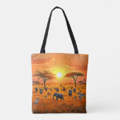 African Savanna Sunset Art Tasche (Rückseite)