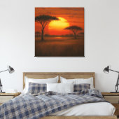 African Savannah - Scenic Illustration Style Leinwanddruck (Insitu (Schlafzimmer))
