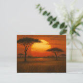 African Savannah - Scenic Illustration Style Postkarte (Stehend Vorderseite)