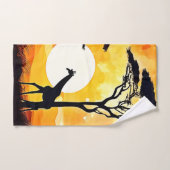 African Savannah Sunset Giraffe Scene Badhandtuch Set (Handtuch)