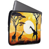 African Savannah Sunset Giraffe Scene Laptopschutzhülle (Vorne Rechts)