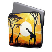 African Savannah Sunset Giraffe Scene Laptopschutzhülle (Vorderseite Links)