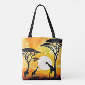 African Savannah Sunset Giraffe Scene Tasche (Rückseite)