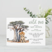 African Savannah Wild One Baby Shower Einladung (Stehend Vorderseite)