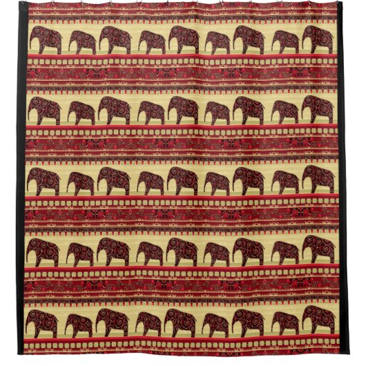 African seamless ethno elephant triabl duschvorhang (Vorderseite)
