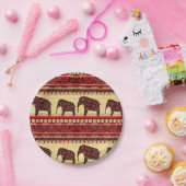 African seamless ethno elephant triabl pappteller (Party)