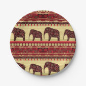 African seamless ethno elephant triabl pappteller (Vorderseite)