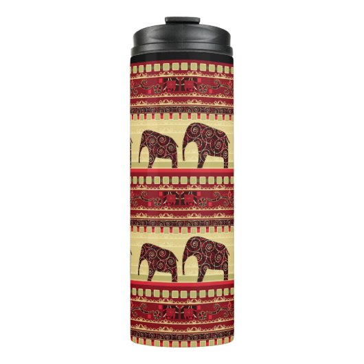 African seamless ethno elephant triabl thermosbecher (Vorderseite)