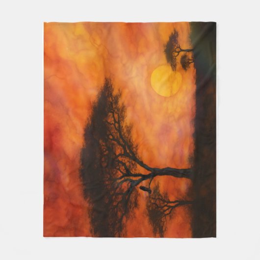 African Serengheti Sunset - Alcohol ink art Fleecedecke (Vorderseite)