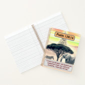 African Serenity: Elephant, Zebra and Psalm 139:14 Notizblock (Innenseite)