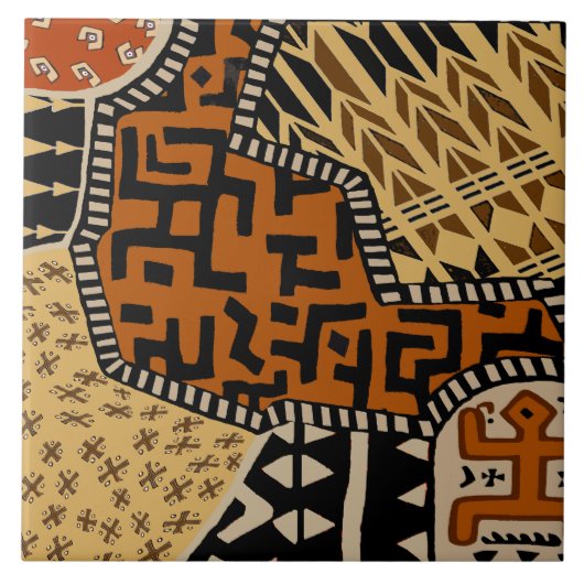 African Shaman Earth Spirits Fliese (Vorderseite)