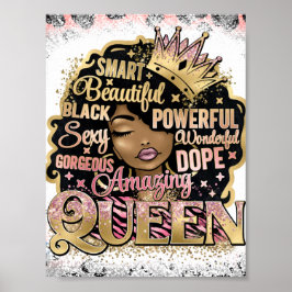 African Sista Black Queen Melanin Sistas Fun Poster