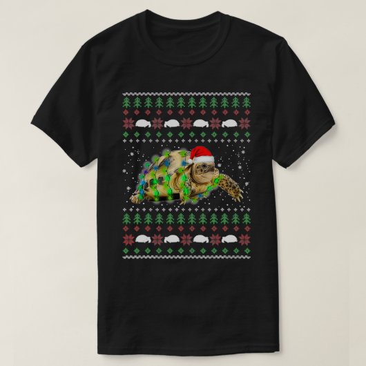 African Sulcata Tortoise Ugly Christmas Sweater T-Shirt (Design vorne)