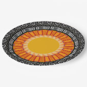 African Sun Decorative Paper Plate Pappteller (Schrägansicht)
