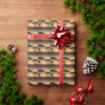 African Sunset Christmas Wrapping Paper