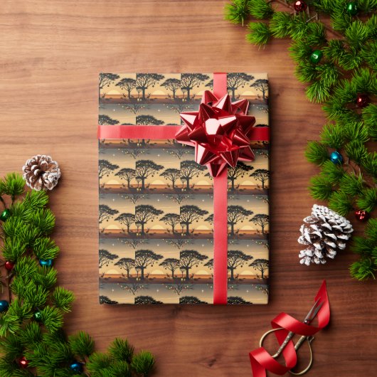 African Sunset Christmas Wrapping Paper Geschenkpapier (Feiertagsgeschenk)