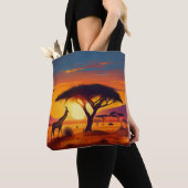 African Sunset Giraffe Scene - Landschaftliche Wil Tasche (Von Nahem)