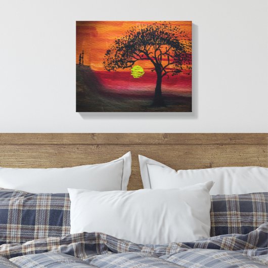 African Sunset Leinwanddruck (Insitu (Schlafzimmer))
