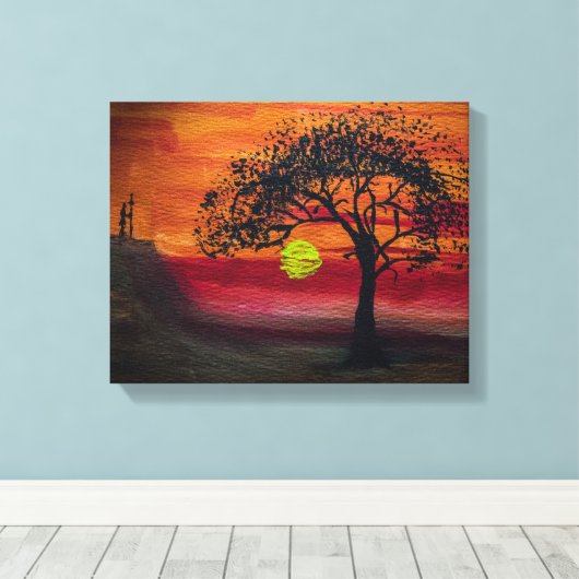 African Sunset Leinwanddruck (Insitu (Holzboden))