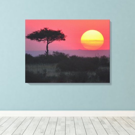 African Sunset Leinwanddruck (Insitu (Holzboden))
