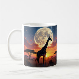 African Sunset Moon Giraffe & African Street Marke Kaffeetasse